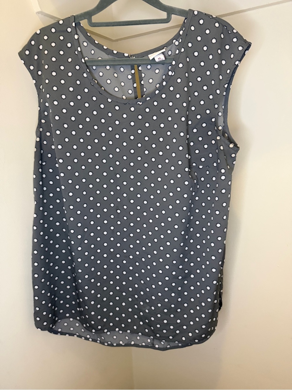 Merona Gray Polka Dot Sleeveless Top